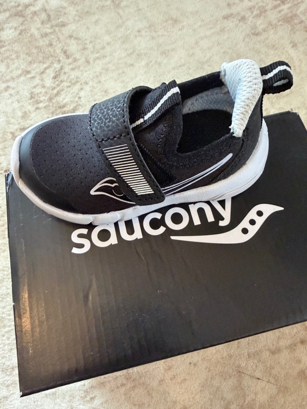 Saucony Kids Black and White Slip-On Sneaker
